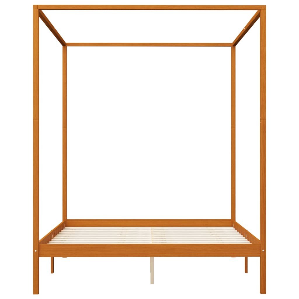 Canopy Bed Frame with 2 Drawers Solid Pine Wood 180x200 cm